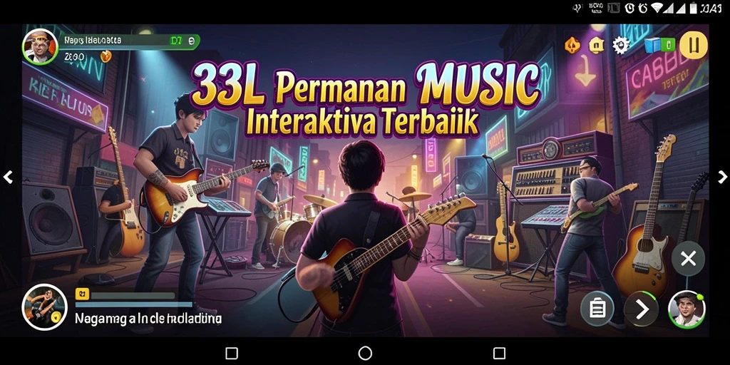 Screenshot menampilkan gameplay interaktif dalam permainan musik 33L.