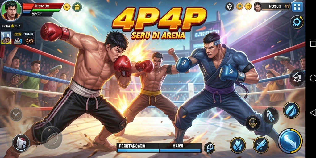 Tangkapan layar gameplay 4P4P dengan pertempuran seru.