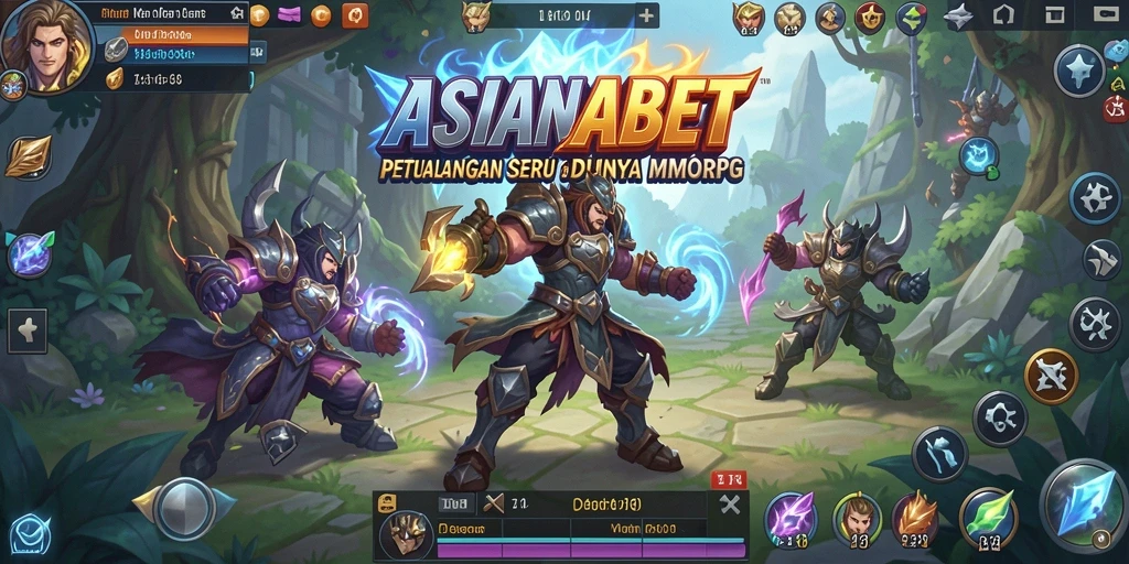 Screenshot gameplay ASIANABET menampilkan pertempuran epik di dunia MMORPG.