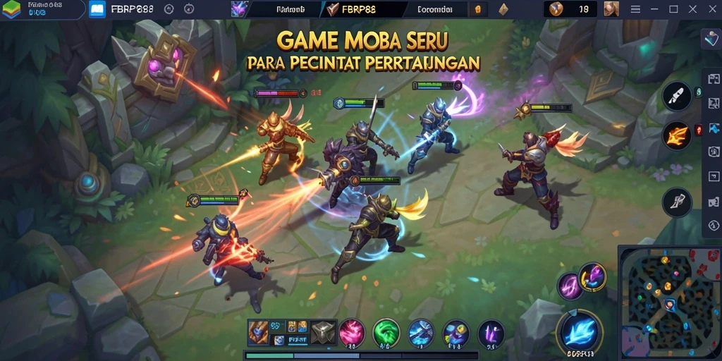 Tangkapan layar <strong>FBRP88</strong> menampilkan aksi seru dalam pertarungan MOBA.