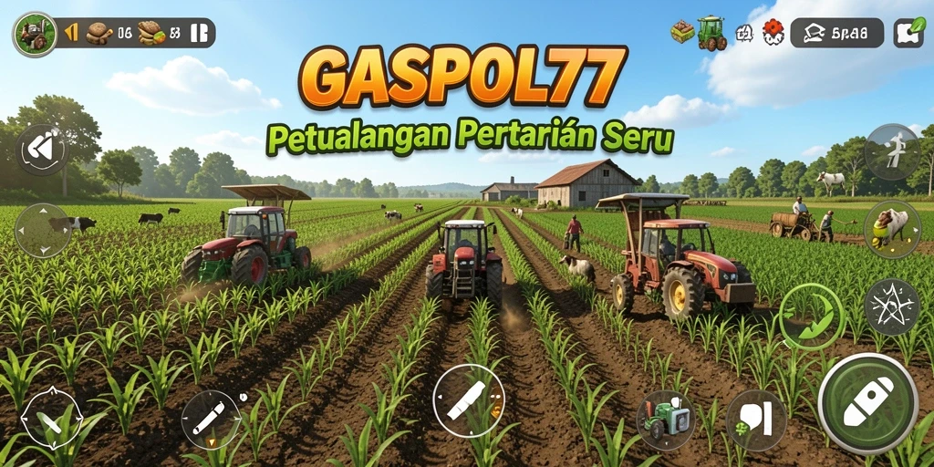 Screenshot GASPOL77 menampilkan gameplay seru dan strategi pertanian.