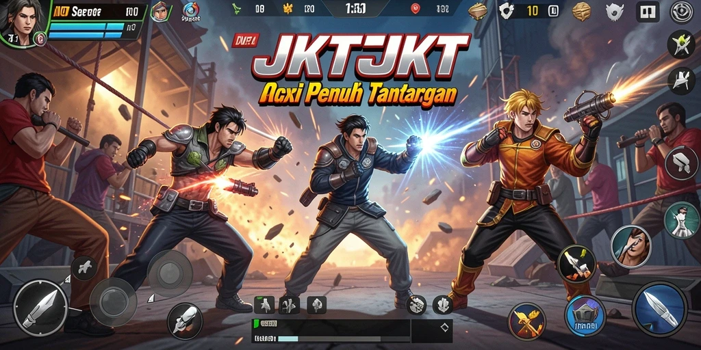 Tampilan gameplay JKTJKT yang penuh aksi dan menegangkan.