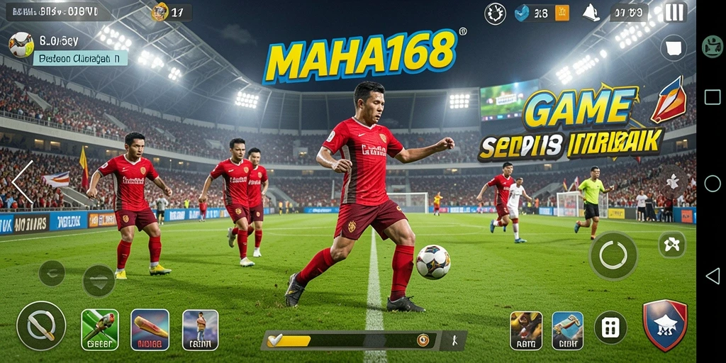 Tampilan gameplay seru di MAHA168 saat pertandingan berlangsung.