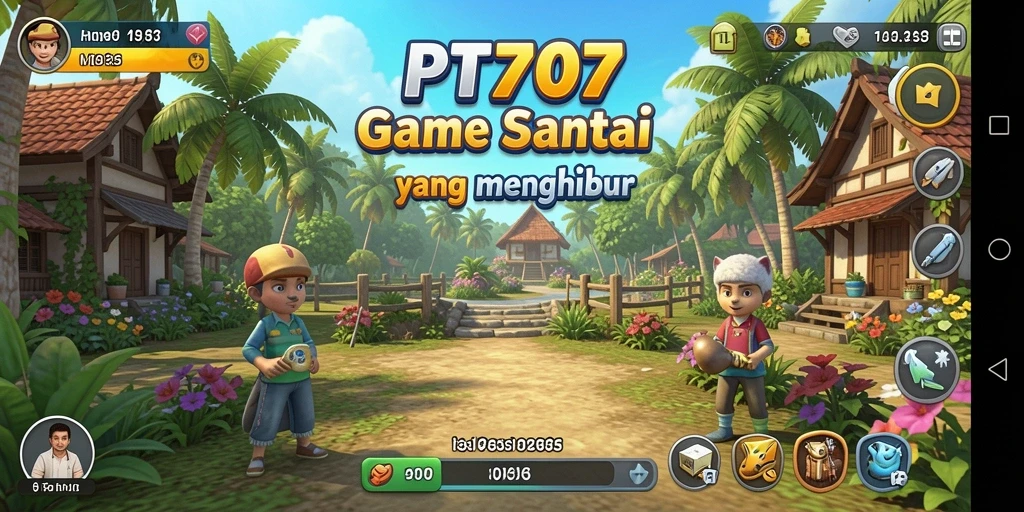 Screenshot utama PT707 menunjukkan gameplay yang santai dan menarik.