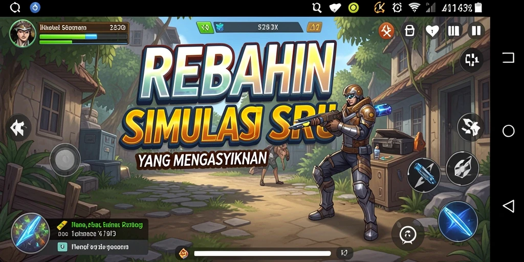 Tangkapan layar utama menunjukkan momen seru dalam gameplay REBAHIN.