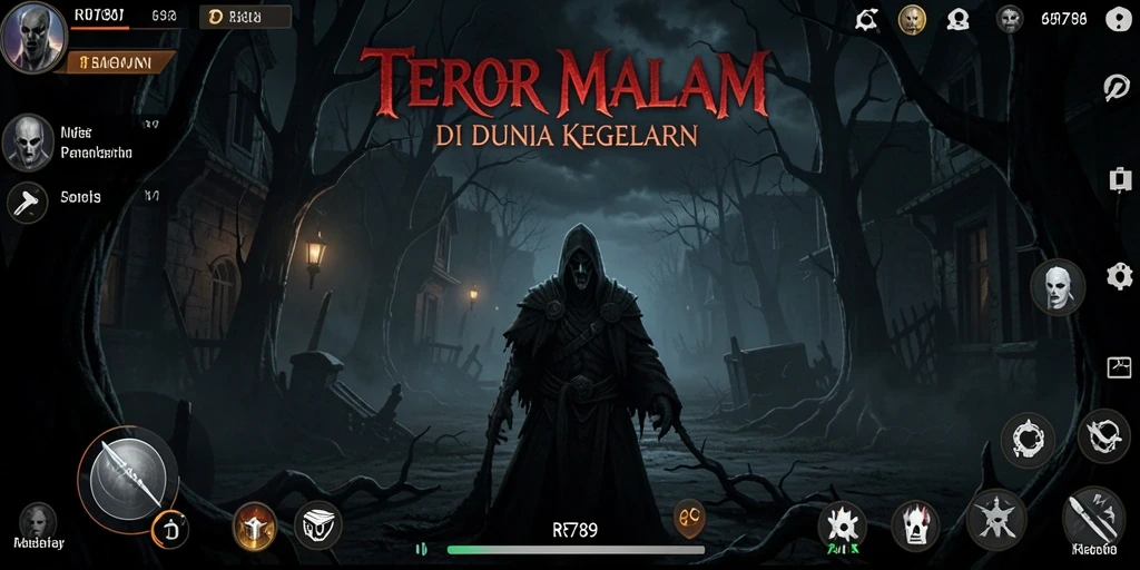 Screenshot gameplay <strong>RR789</strong> menampilkan suasana horor yang mencekam dan menegangkan.