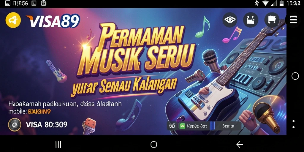 Screenshot gameplay <strong>VISA89</strong> menunjukkan pemain menikmati pengalaman musik.