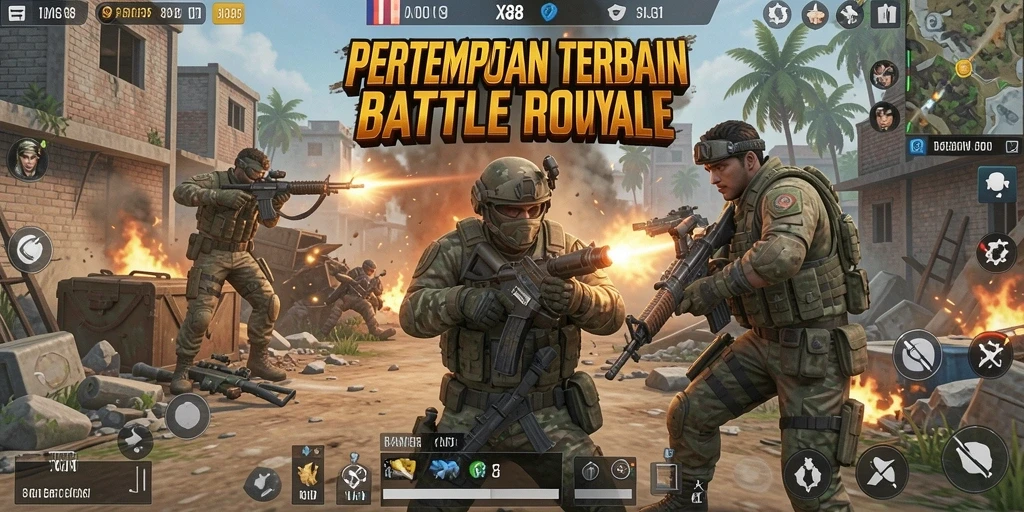 Screenshot gameplay X88 yang menunjukkan aksi pertempuran seru.